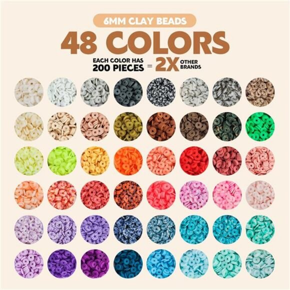 Pizooro Clay Beads 3 Boxes Bracelet Making Kit, 10500pcs Beads for Jewelry - Picture 5 of 7